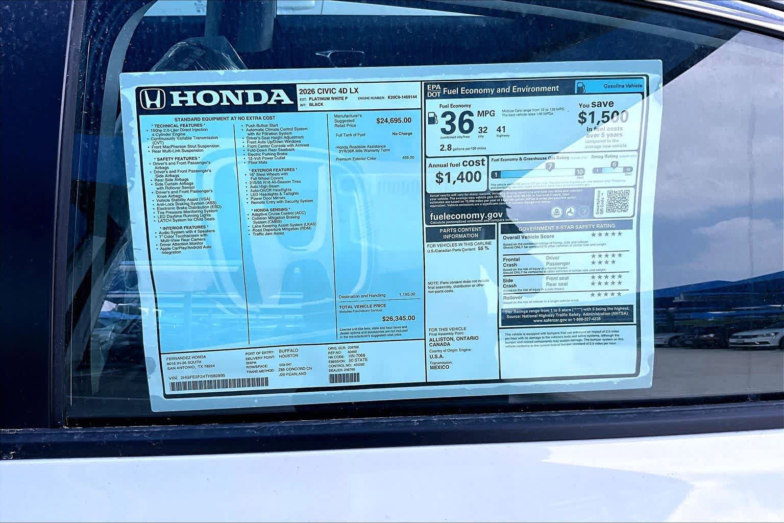 New 2026 Honda Civic LX image 18