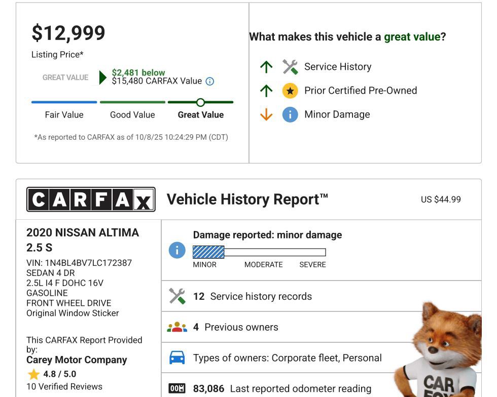 Used 2020 Nissan Altima 2.5 S image 3