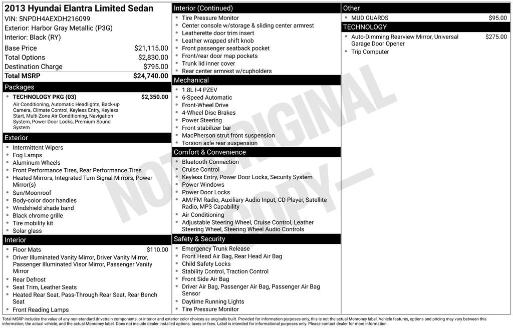 Used 2013 Hyundai Elantra Limited w/ Technology Pkg FWD image 11