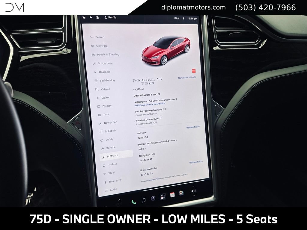 Used 2017 Tesla Model S 75D AWD/4WD image 34