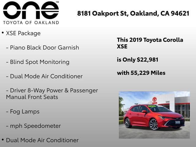 Certified 2019 Toyota Corolla XSE FWD image 6