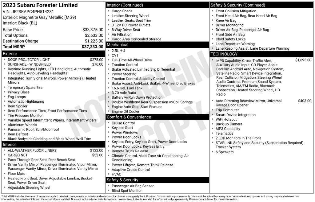 Used 2023 Subaru Forester Limited AWD/4WD image 7