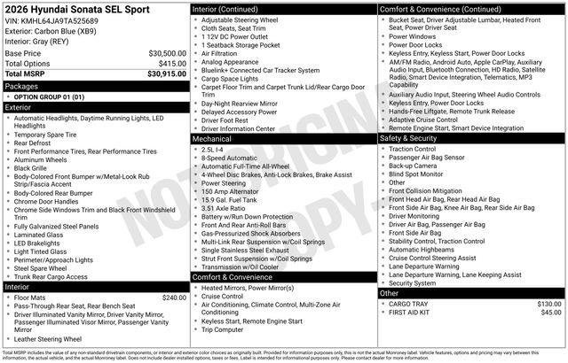 New 2026 Hyundai Sonata SEL image 4