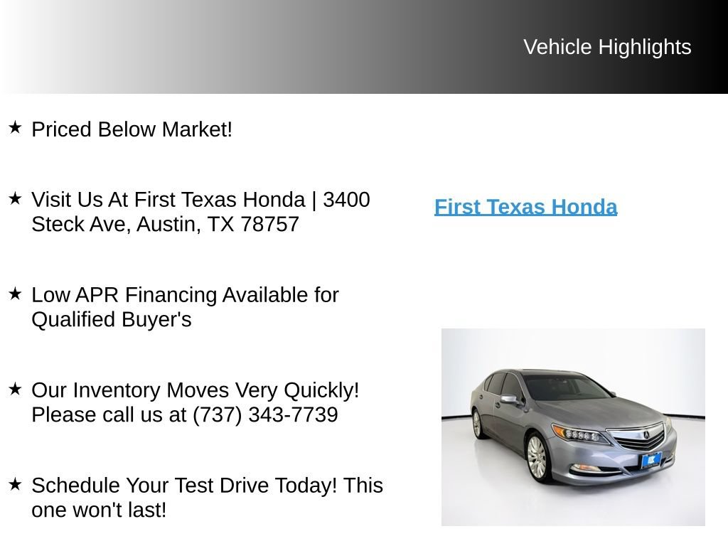 Used 2014 Acura RLX w/ Technology Package FWD image 9