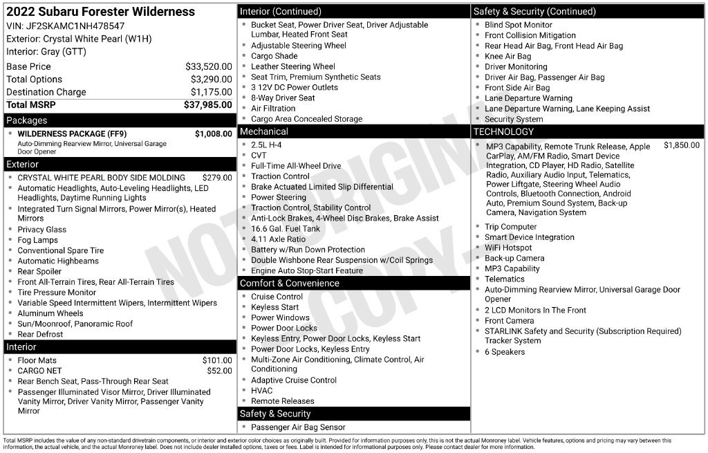 Used 2022 Subaru Forester Wilderness w/ Wilderness Package AWD/4WD image 16