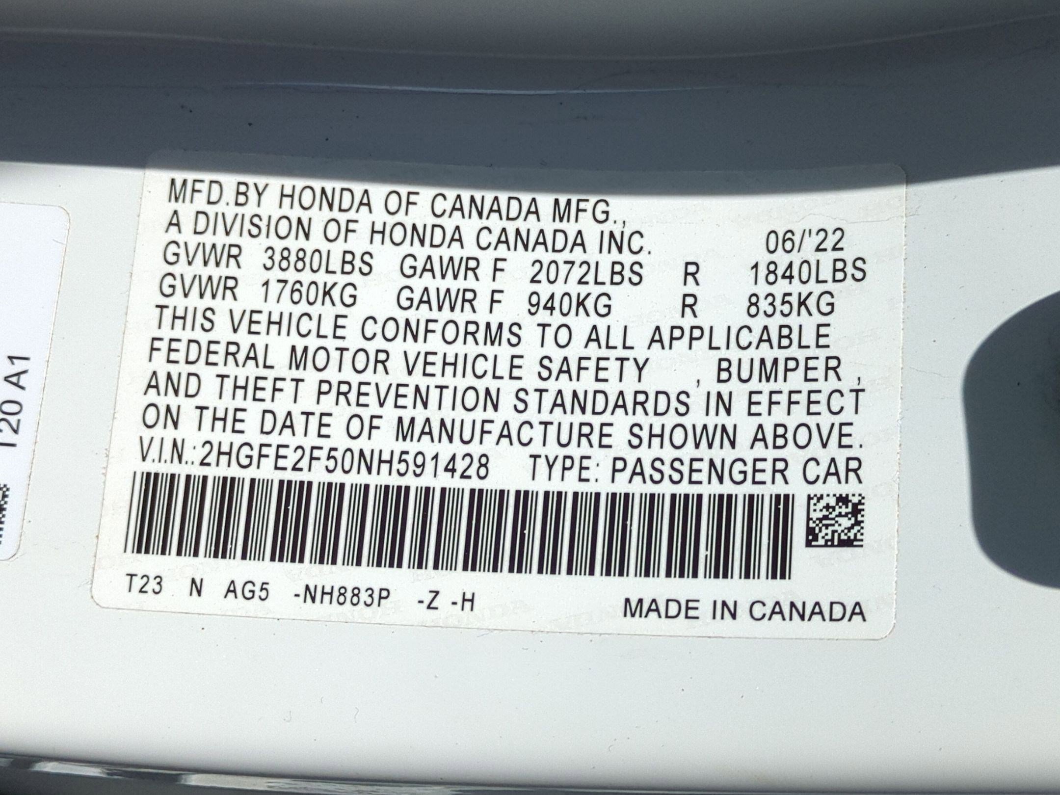 Used 2022 Honda Civic Sport image 37