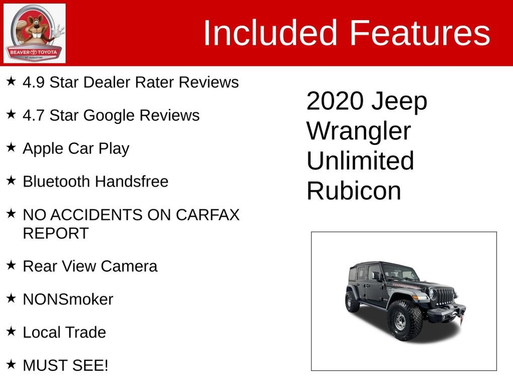Used 2020 Jeep Wrangler Unlimited Rubicon w/ Steel Bumper Group AWD/4WD image 4