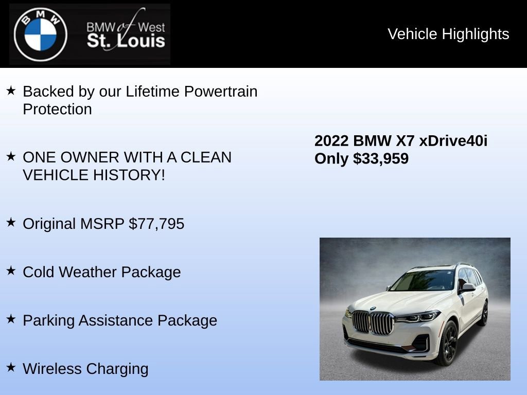Used 2022 BMW X7 xDrive40i w/ Cold Weather Package image 8