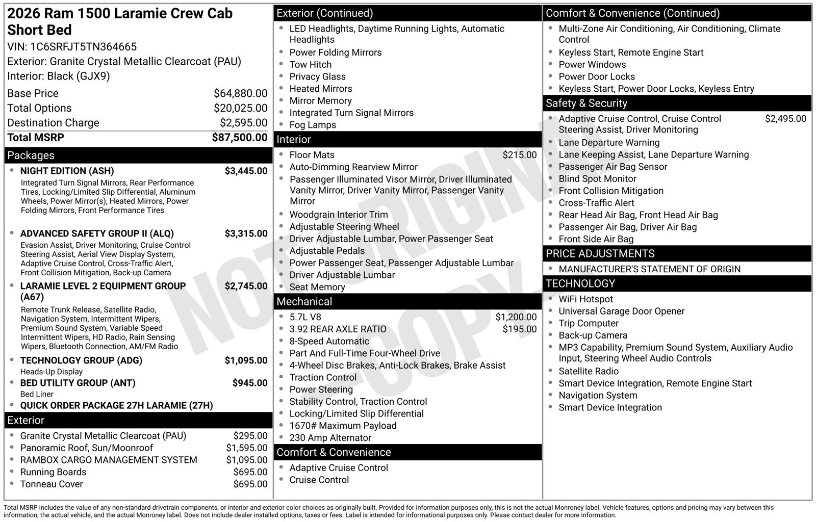 New 2026 RAM 1500 Laramie w/ Night Edition AWD/4WD image 30