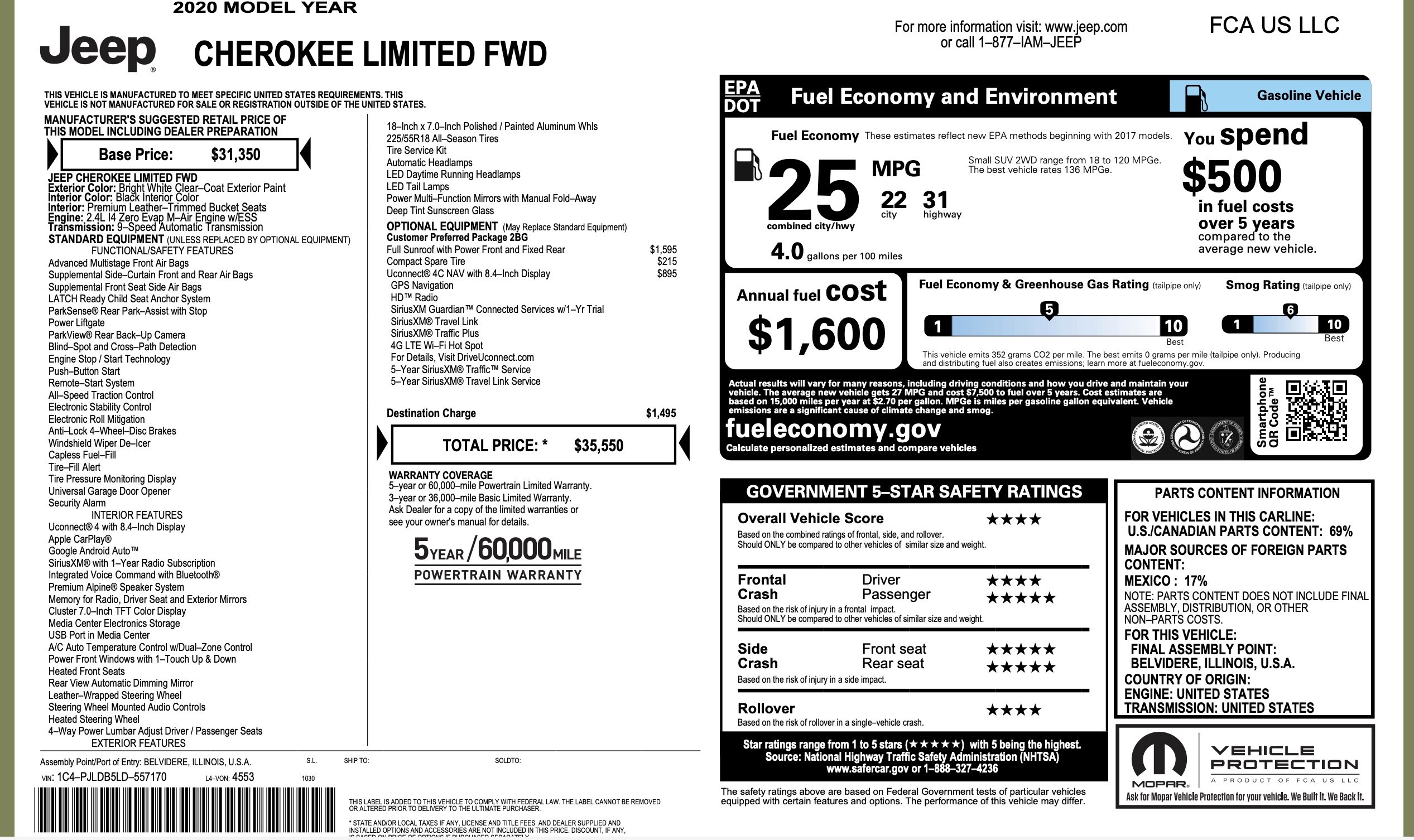 Used 2020 Jeep Cherokee Limited image 5