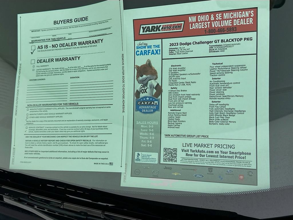 Certified 2023 Dodge Challenger GT w/ Plus Package AWD/4WD image 15