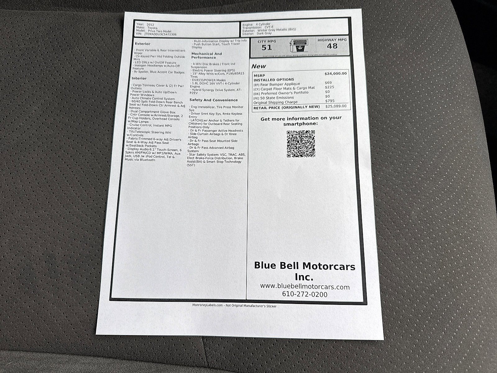 Used 2012 Toyota Prius Two image 47