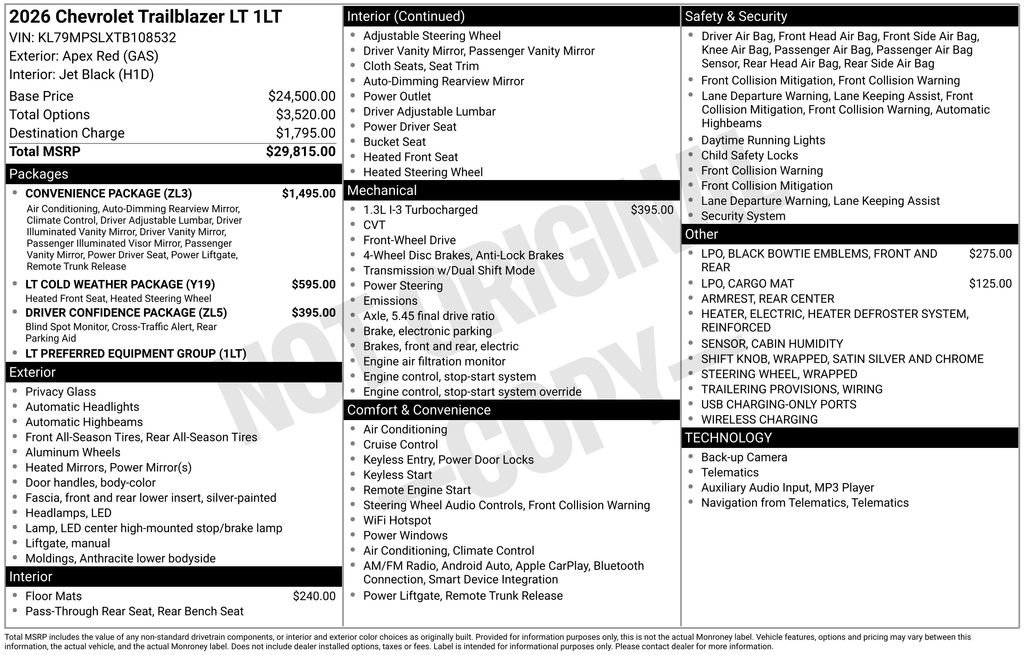 New 2026 Chevrolet TrailBlazer LT w/ Convenience Package image 10