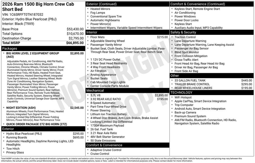 Used 2026 RAM 1500 Big Horn AWD/4WD image 19