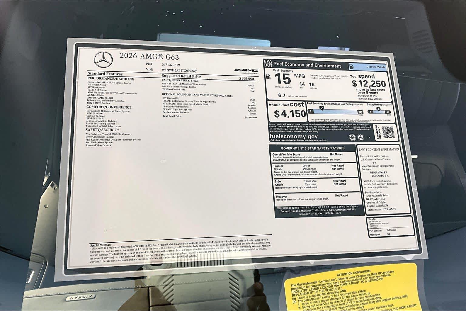 New 2026 Mercedes-Benz G 63 AMG 4MATIC image 18