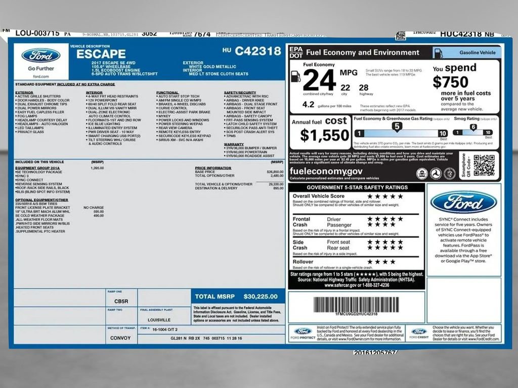 Used 2017 Ford Escape SE w/ Equipment Group 201A AWD/4WD image 2
