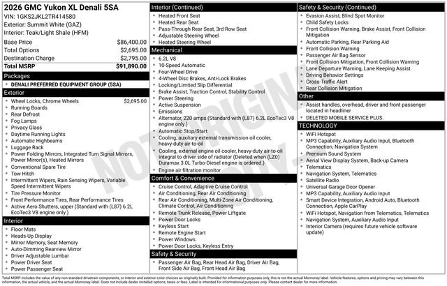 New 2026 GMC Yukon XL Denali AWD/4WD image 27