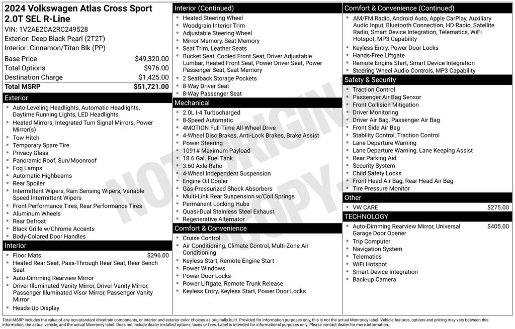 Used 2024 Volkswagen Atlas Cross Sport SEL R-Line AWD/4WD image 5