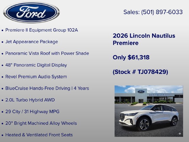 New 2026 Lincoln Nautilus Premier w/ Equipment Group 102A AWD/4WD image 6