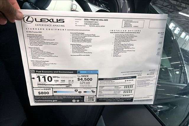 New 2026 Lexus RZ 450e AWD image 13