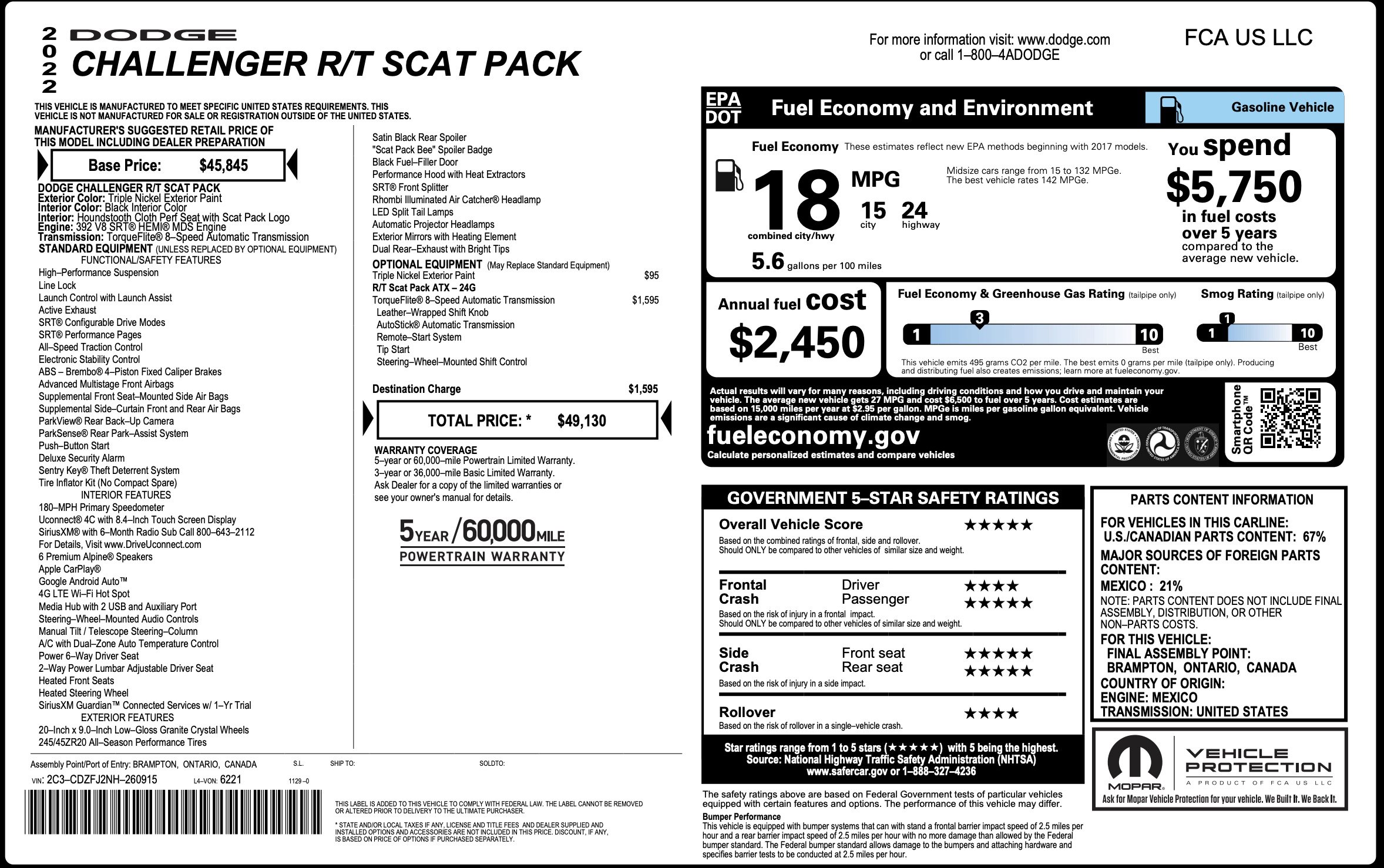 Used 2022 Dodge Challenger R/T Scat Pack RWD image 3