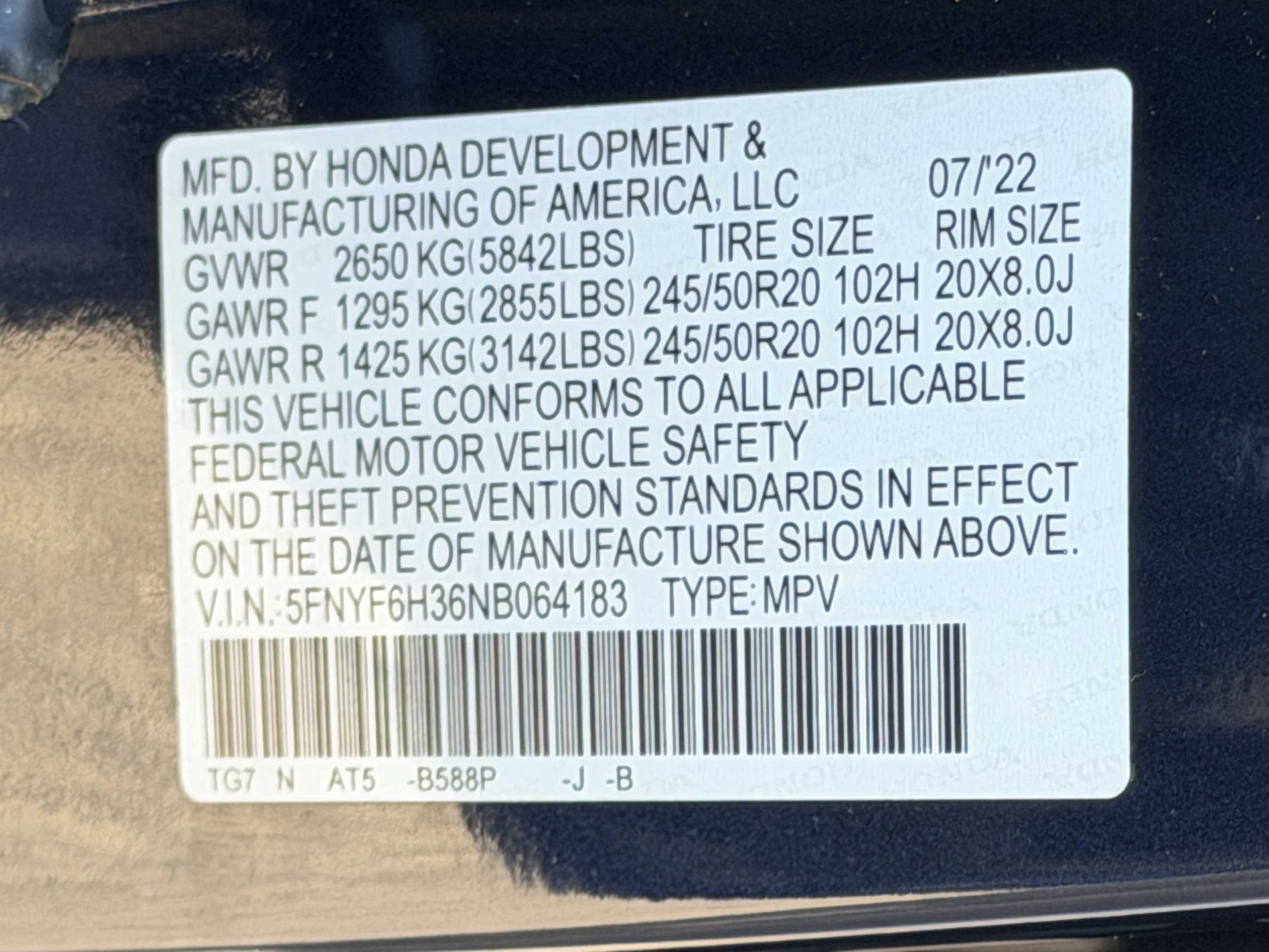 Used 2022 Honda Pilot Sport image 28