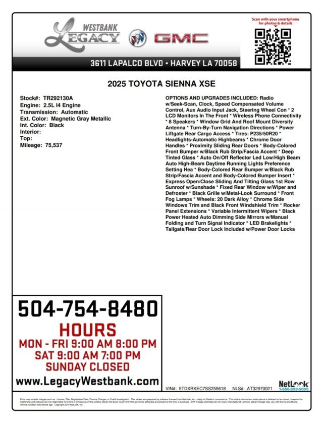 Used 2025 Toyota Sienna XSE FWD image 31
