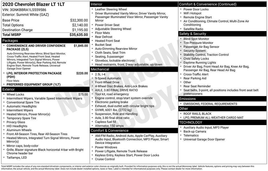 Used 2020 Chevrolet Blazer LT image 2