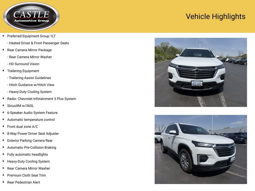 Used 2023 Chevrolet Traverse LT w/ Rear Camera Mirror Package AWD/4WD image 4