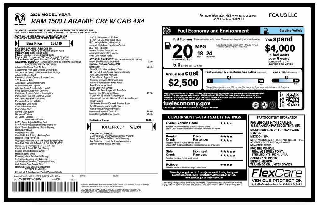 New 2026 RAM 1500 Laramie w/ Night Edition image 2