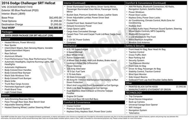 Used 2016 Dodge Challenger SRT Hellcat image 5