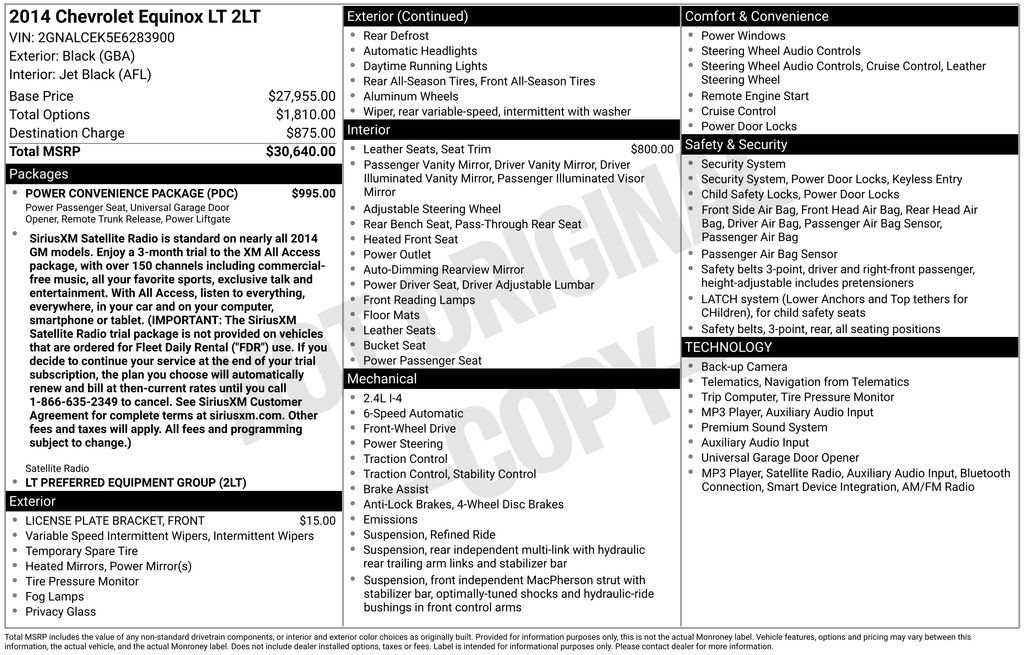 Used 2014 Chevrolet Equinox LT w/ Power Convenience Package FWD image 2