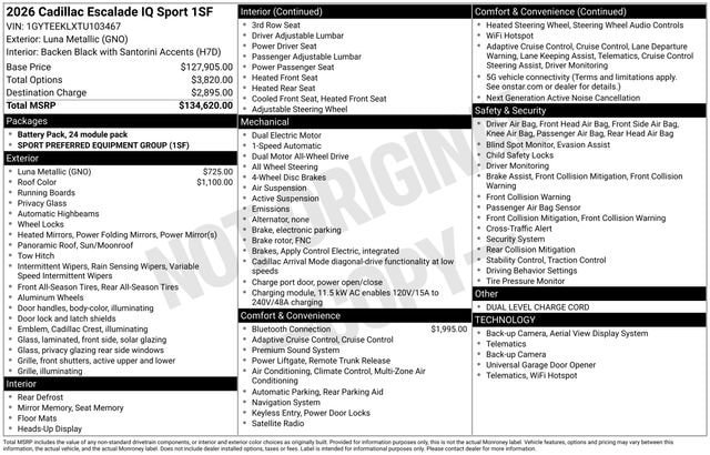New 2026 Cadillac Escalade IQ Sport 1 AWD/4WD image 29