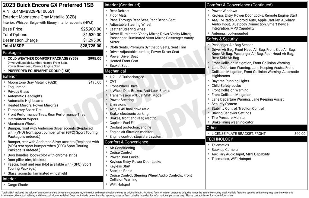 Used 2023 Buick Encore GX Preferred w/ Cold Weather Comfort Package image 6
