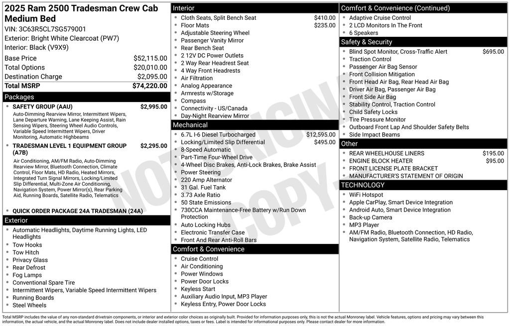 New 2025 RAM 2500 Tradesman w/ Safety Group image 6