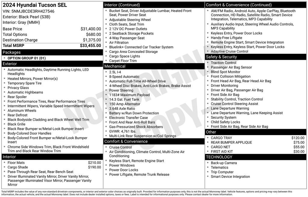 Used 2024 Hyundai Tucson SEL AWD/4WD image 2