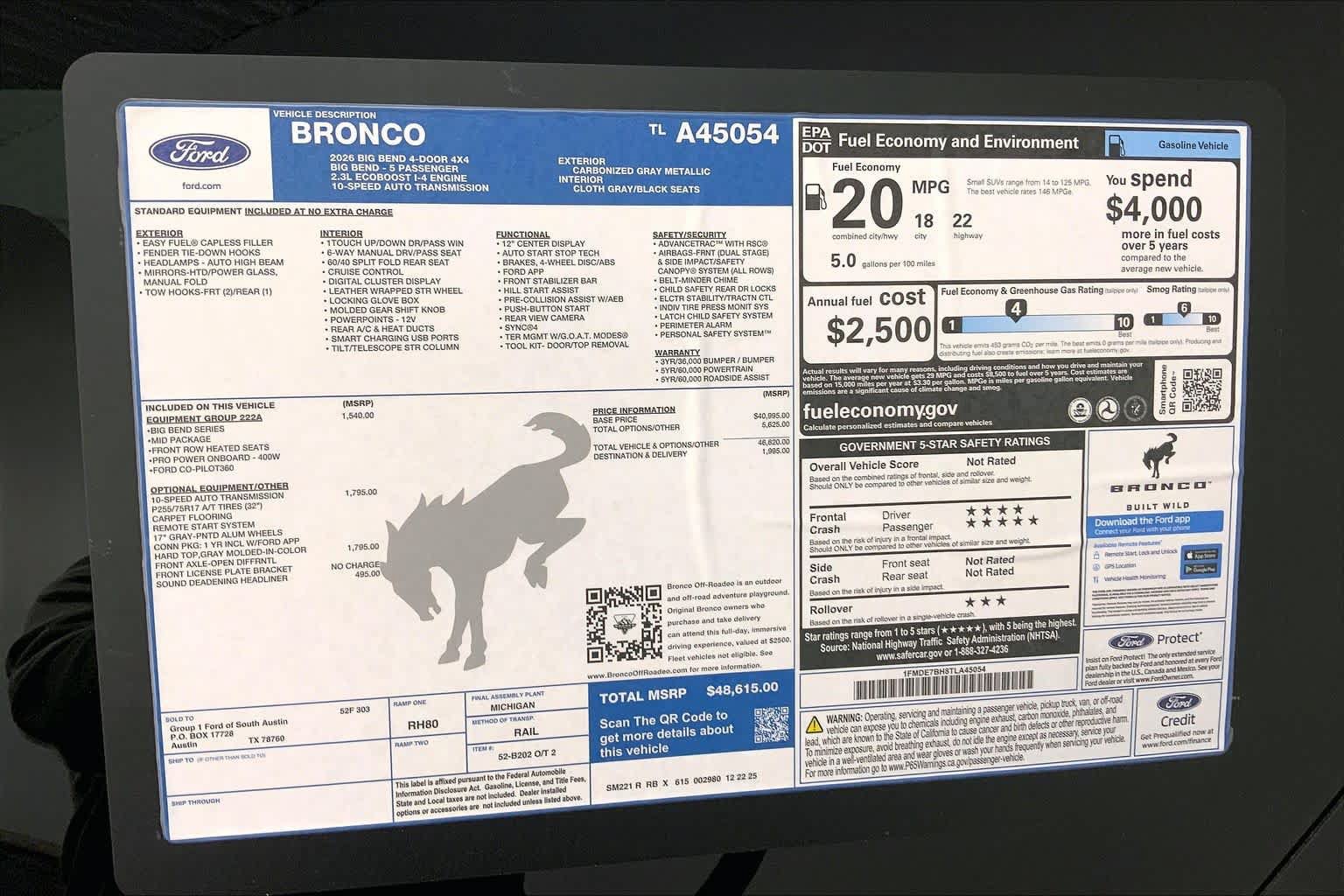 New 2026 Ford Bronco Big Bend AWD/4WD image 21