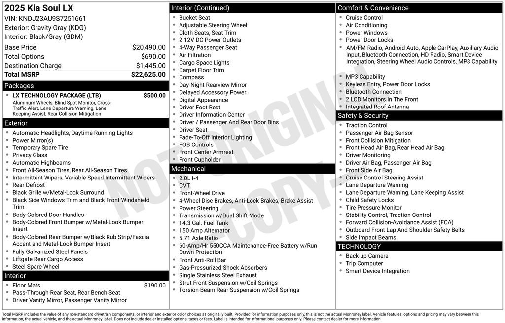 Used 2025 Kia Soul LX w/ LX Technology Package FWD image 6