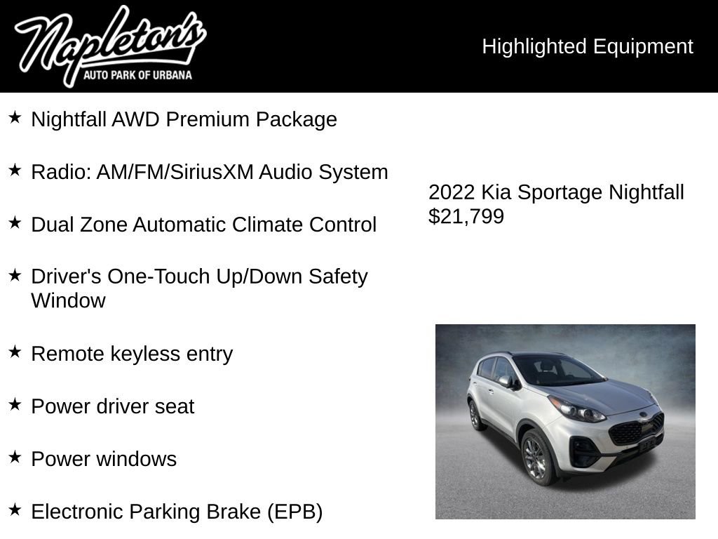 Used 2022 Kia Sportage Nightfall Edition w/ Nighfall AWD Premium Package image 4