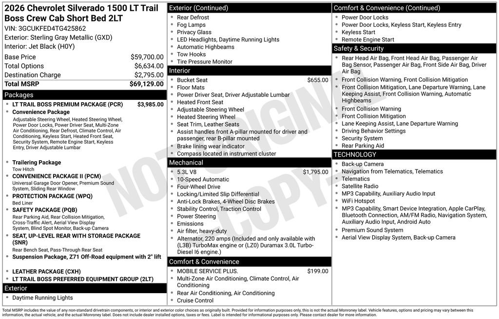 New 2026 Chevrolet Silverado 1500 LT Trail Boss w/ LT Trail Boss Premium Package AWD/4WD image 18