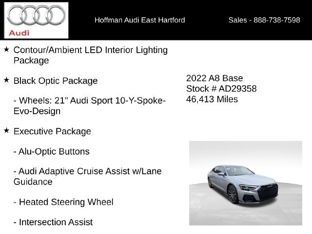 Certified 2022 Audi A8 L 3.0T w/ Executive Package AWD/4WD image 6