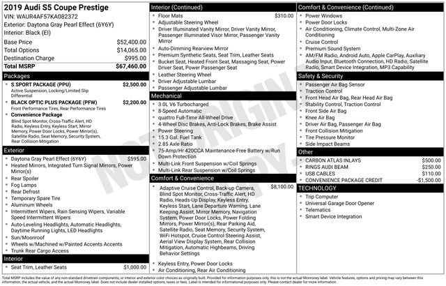 Used 2019 Audi S5 Prestige w/ S Sport Package AWD/4WD image 38