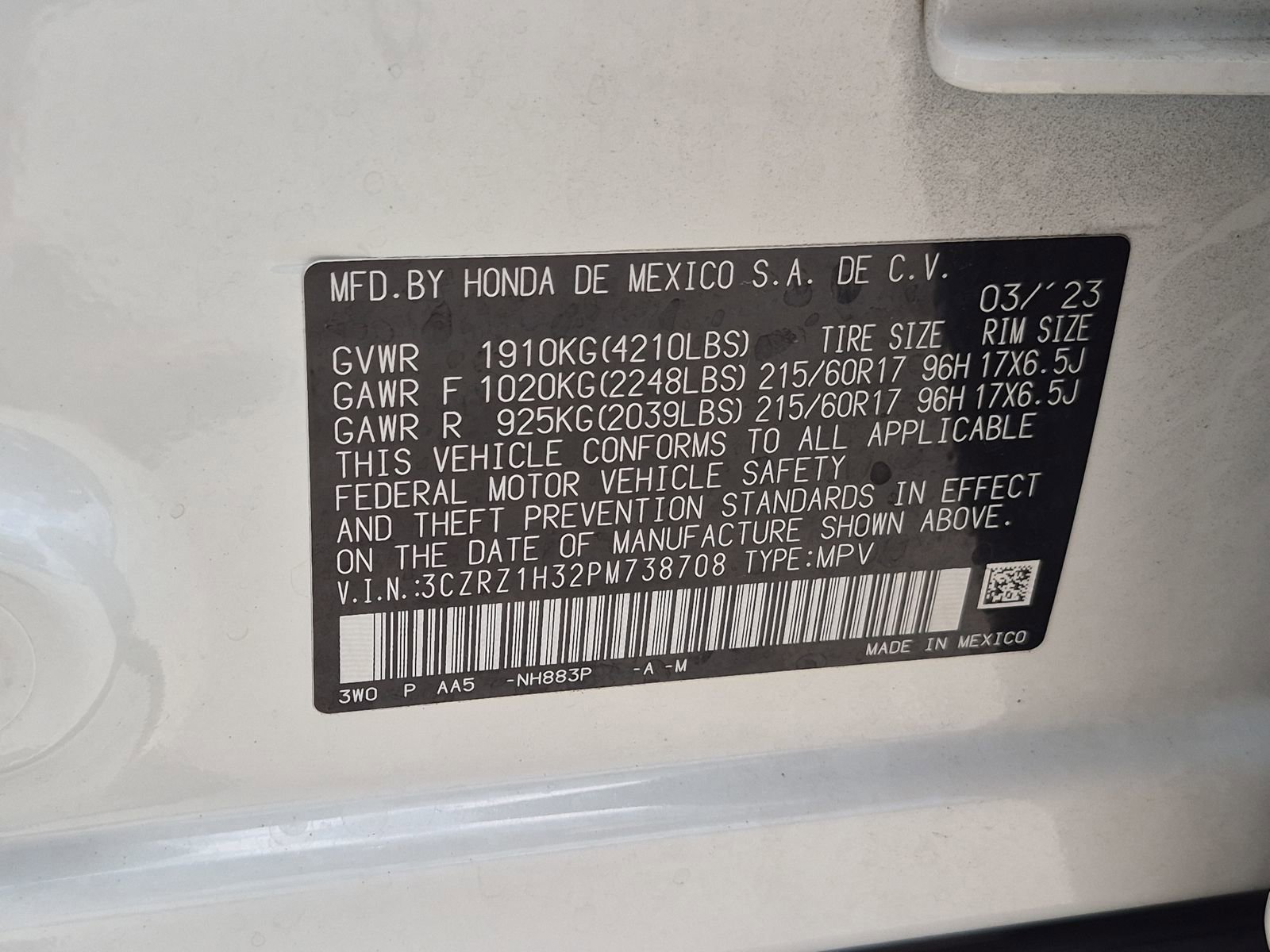 Certified 2023 Honda HR-V LX image 23