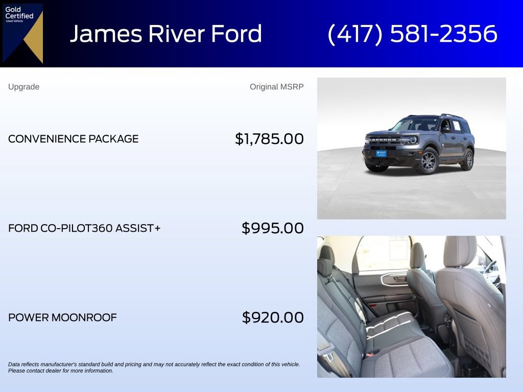 Certified 2024 Ford Bronco Sport Big Bend w/ Convenience Package AWD/4WD image 6