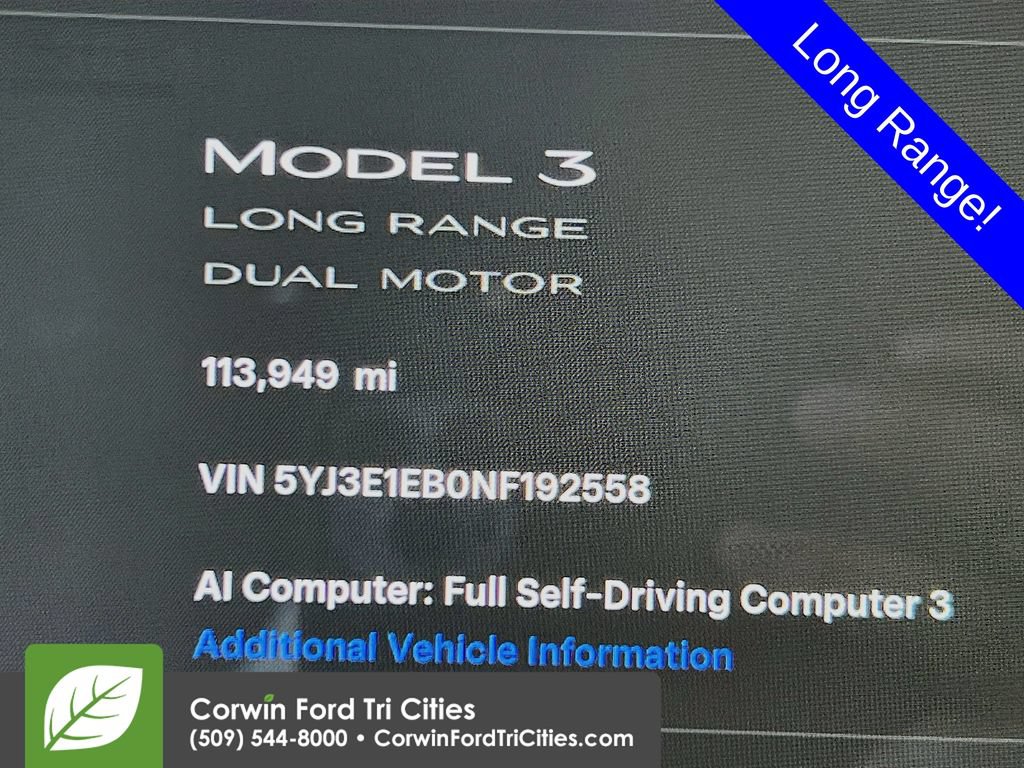 Used 2022 Tesla Model 3 Long Range AWD/4WD image 2