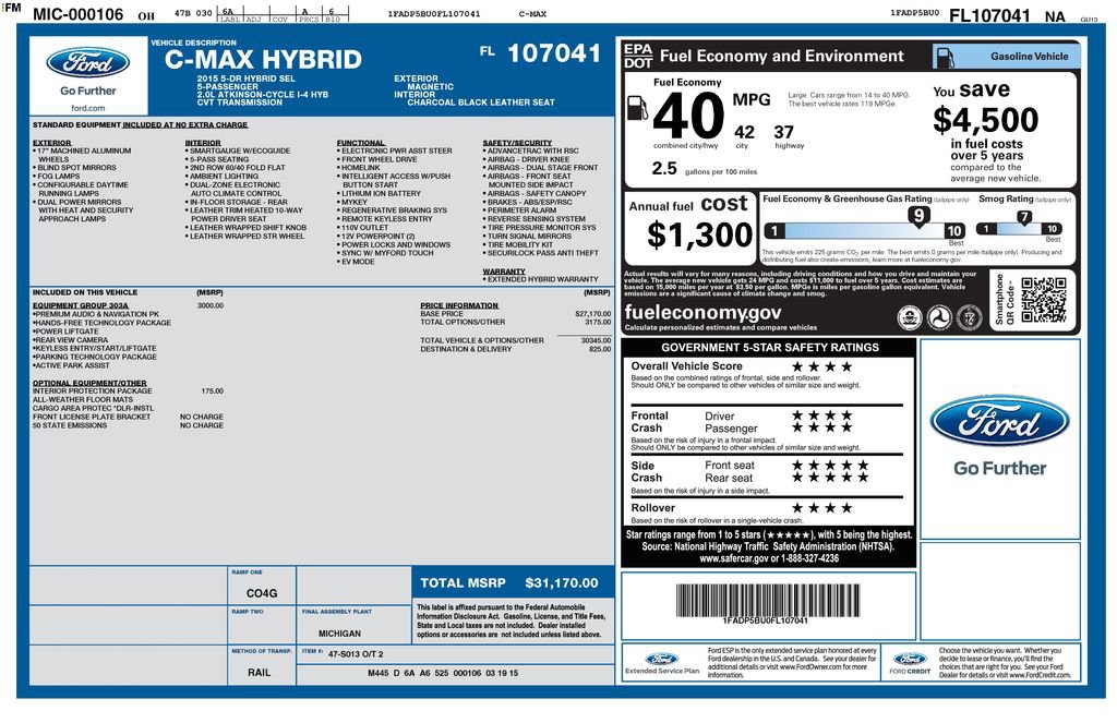 Used 2015 Ford C-MAX SEL w/ Equipment Group 303A image 35