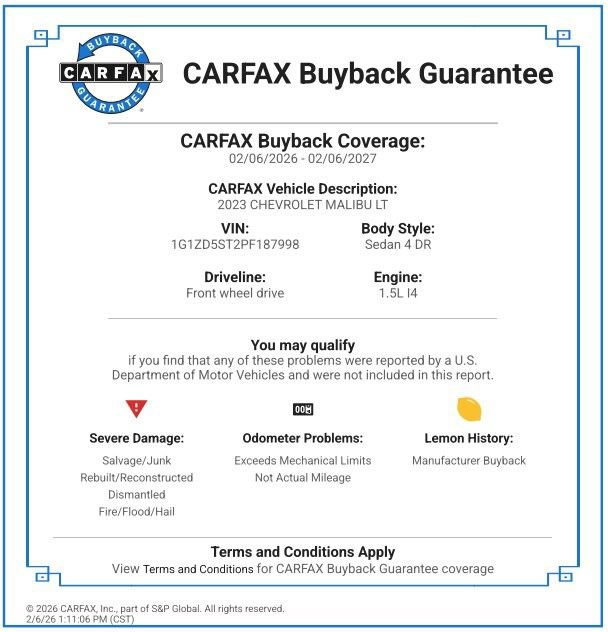 Used 2023 Chevrolet Malibu LT image 2