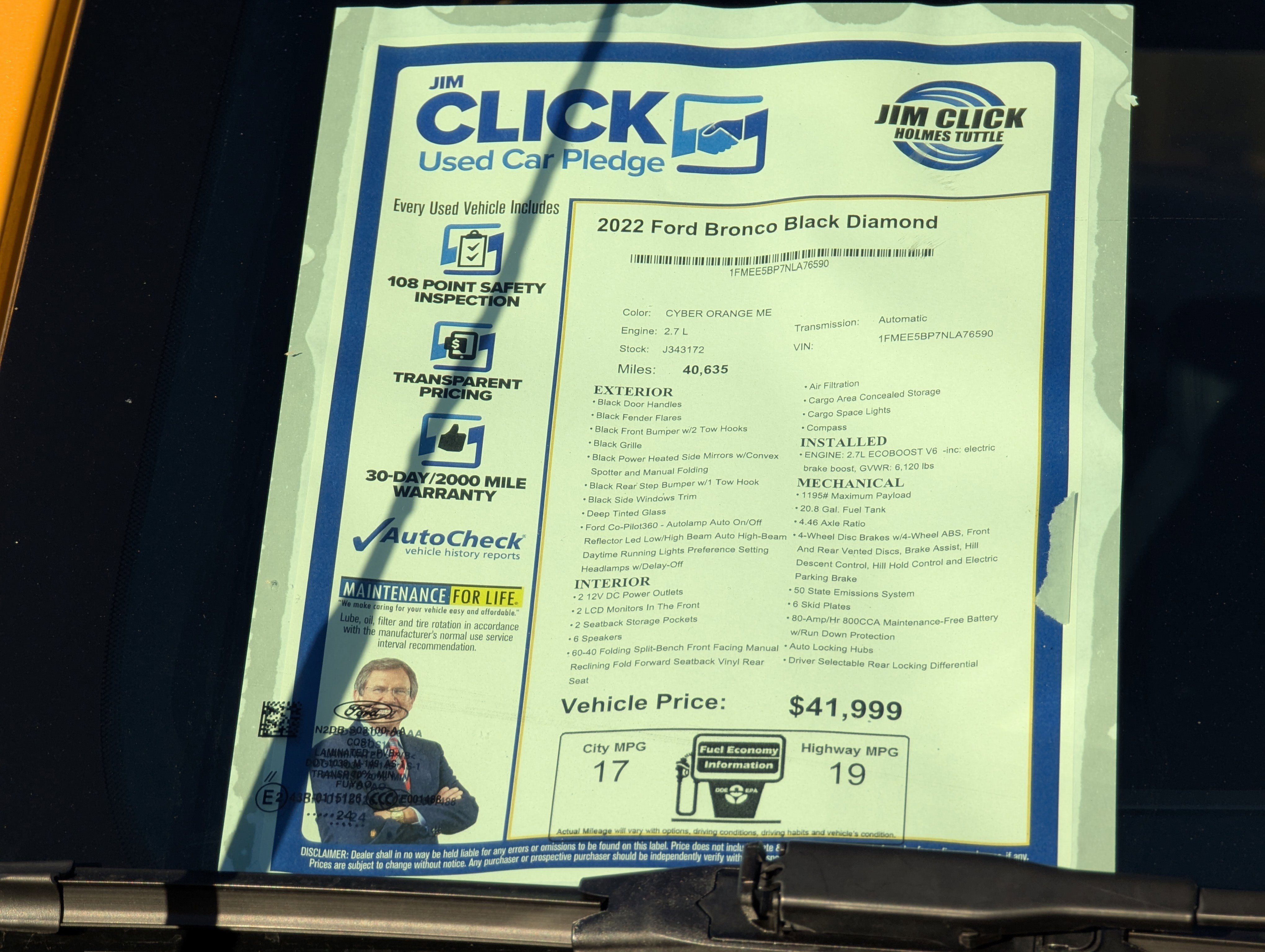 Used 2022 Ford Bronco Black Diamond image 13