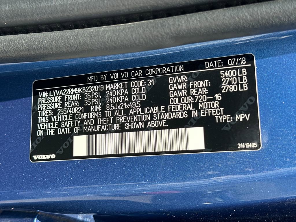 Used 2019 Volvo XC60 T6 R-Design w/ Protection Package image 22