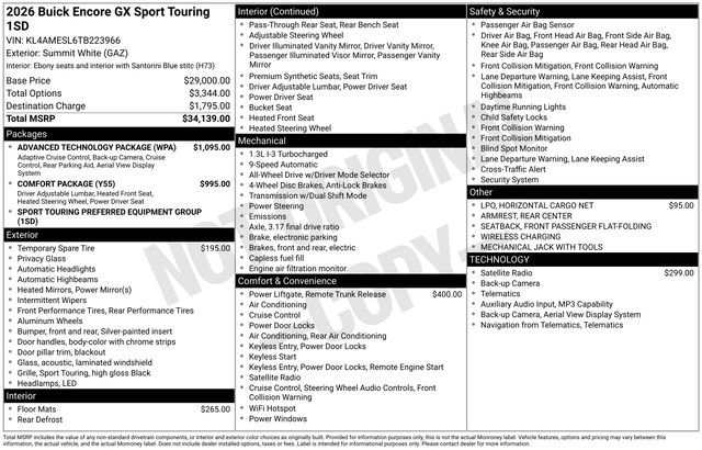New 2026 Buick Encore GX Sport Touring w/ Advanced Technology Package AWD/4WD image 23